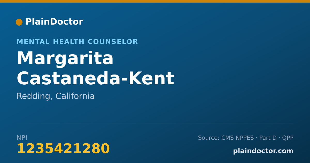 Shareable card for Margarita Castaneda-Kent - Mental Health Counselor, Redding, CA