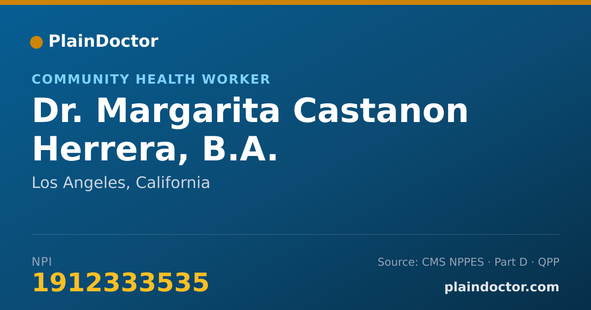 Shareable card for Margarita Castanon Herrera, B.A. - Community Health Worker, Los Angeles, CA