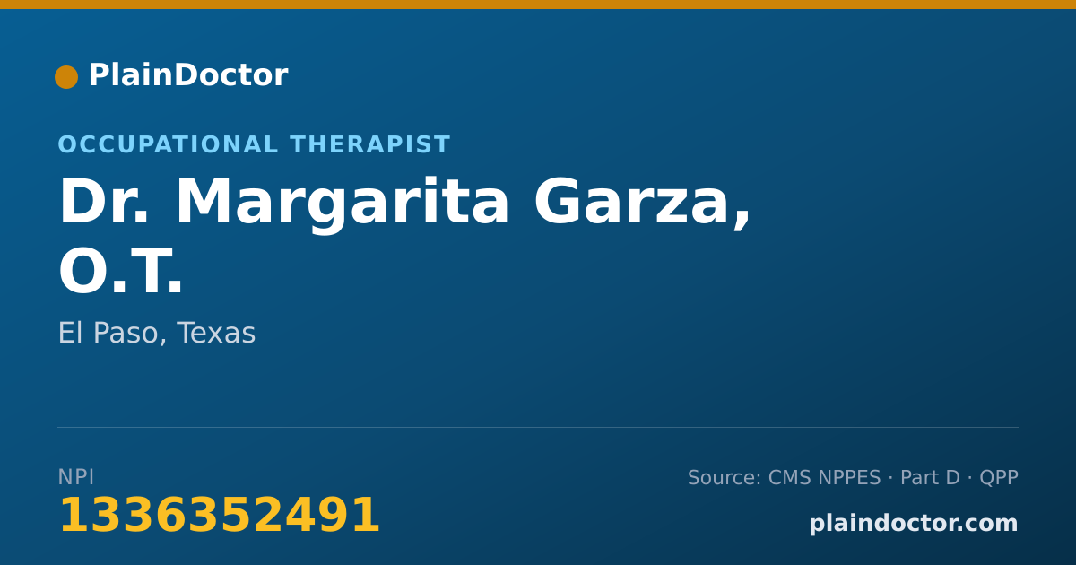 Shareable card for Margarita Garza, O.T. - Occupational Therapist, El Paso, TX