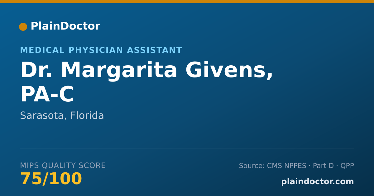 Shareable card for Margarita Givens, PA-C - Medical Physician Assistant, Sarasota, FL