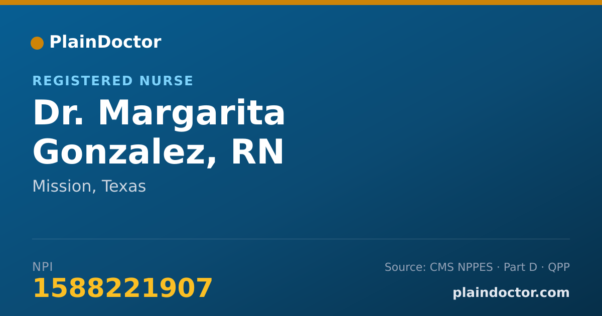 Shareable card for Margarita Gonzalez, RN - Registered Nurse, Mission, TX