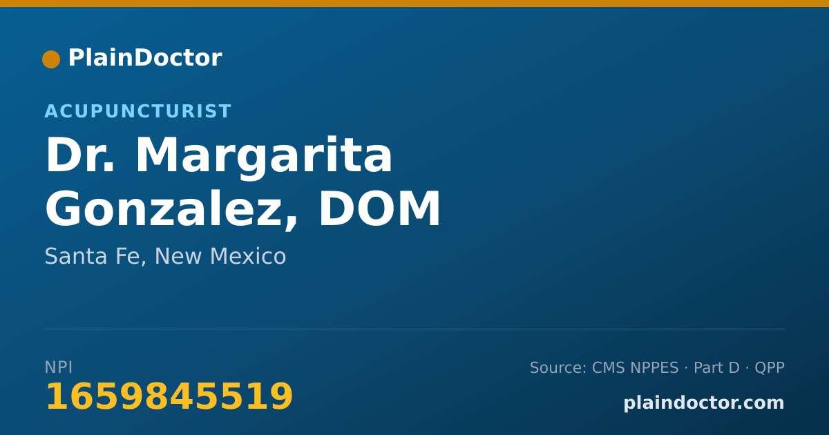 Shareable card for Margarita Gonzalez, DOM - Acupuncturist, Santa Fe, NM