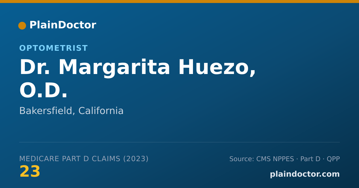 Shareable card for Margarita Huezo, O.D. - Optometrist, Bakersfield, CA