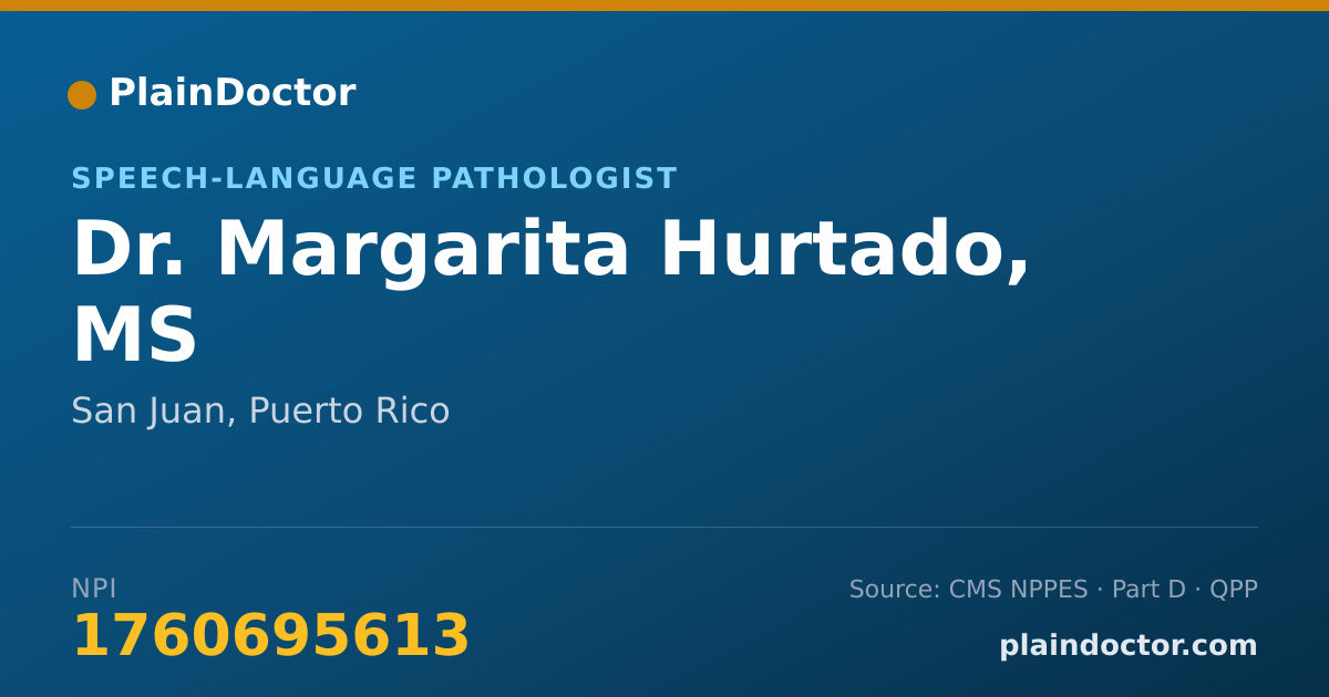 Shareable card for Margarita Hurtado, MS - Speech-Language Pathologist, San Juan, PR