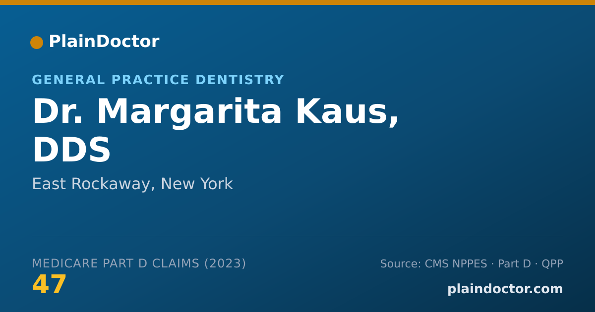Shareable card for Margarita Kaus, DDS - General Practice Dentistry, East Rockaway, NY