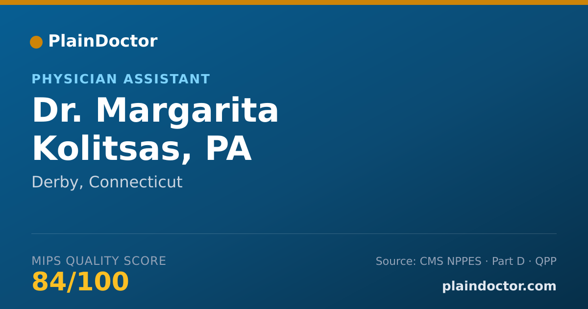 Shareable card for Margarita Kolitsas, PA - Physician Assistant, Derby, CT