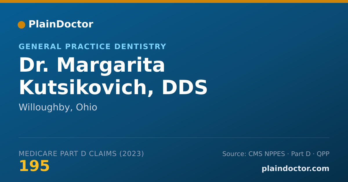 Shareable card for Margarita Kutsikovich, DDS - General Practice Dentistry, Willoughby, OH