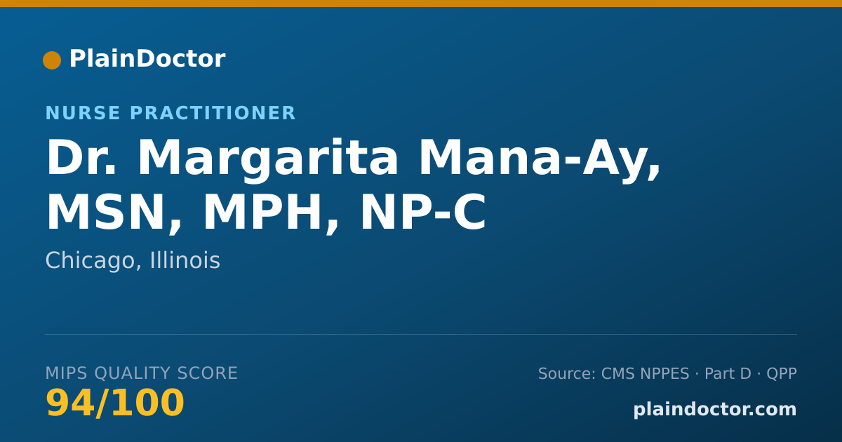 Shareable card for Margarita Mana-Ay, MSN, MPH, NP-C - Nurse Practitioner, Chicago, IL