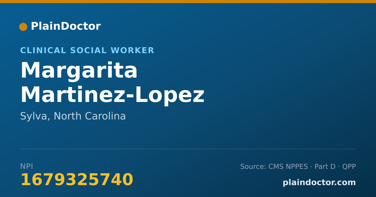 Shareable card for Margarita Martinez-Lopez - Clinical Social Worker, Sylva, NC
