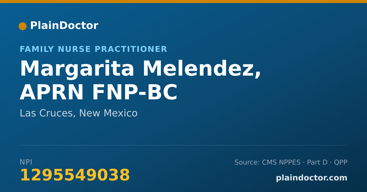 Shareable card for Margarita Melendez, APRN FNP-BC - Family Nurse Practitioner, Las Cruces, NM
