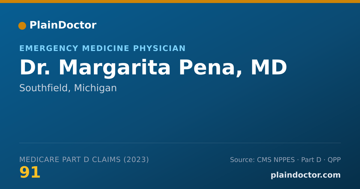 Shareable card for Margarita Pena, MD - Emergency Medicine Physician, Southfield, MI