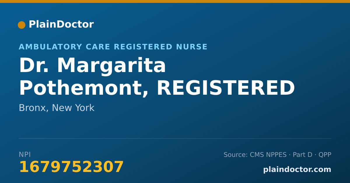 Shareable card for Margarita Pothemont, REGISTERED NURSE - Ambulatory Care Registered Nurse, Bronx, NY