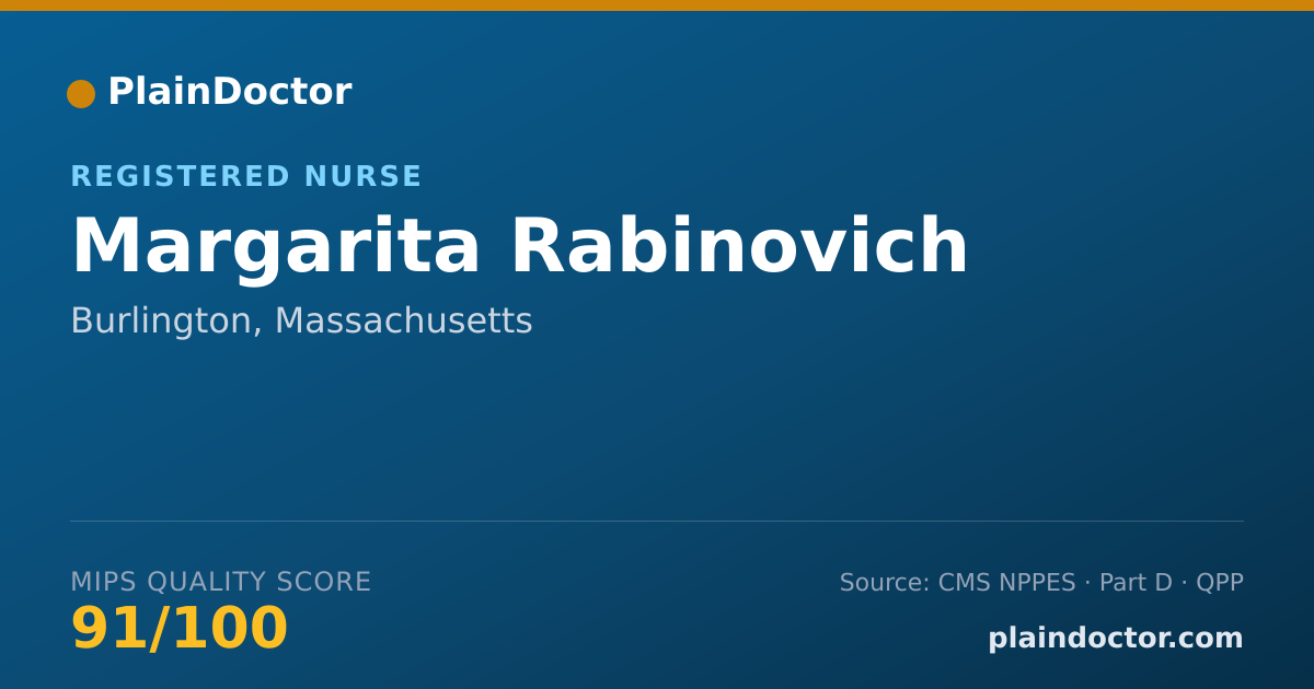 Shareable card for Margarita Rabinovich - Registered Nurse, Burlington, MA