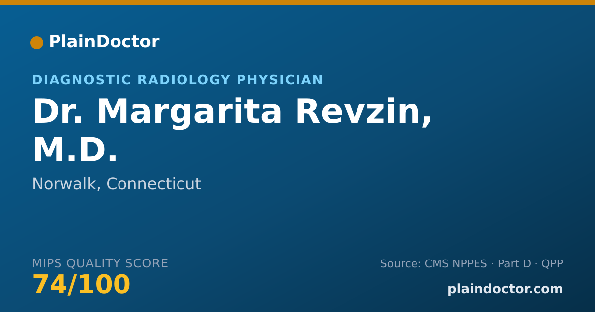 Shareable card for Margarita Revzin, M.D. - Diagnostic Radiology Physician, Norwalk, CT