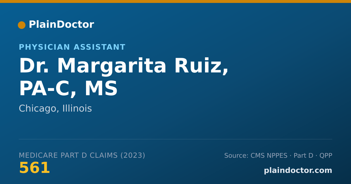 Shareable card for Margarita Ruiz, PA-C, MS - Physician Assistant, Chicago, IL