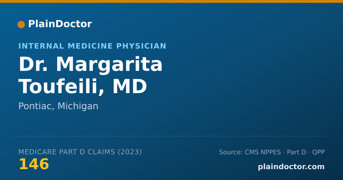 Shareable card for Margarita Toufeili, MD - Internal Medicine Physician, Pontiac, MI
