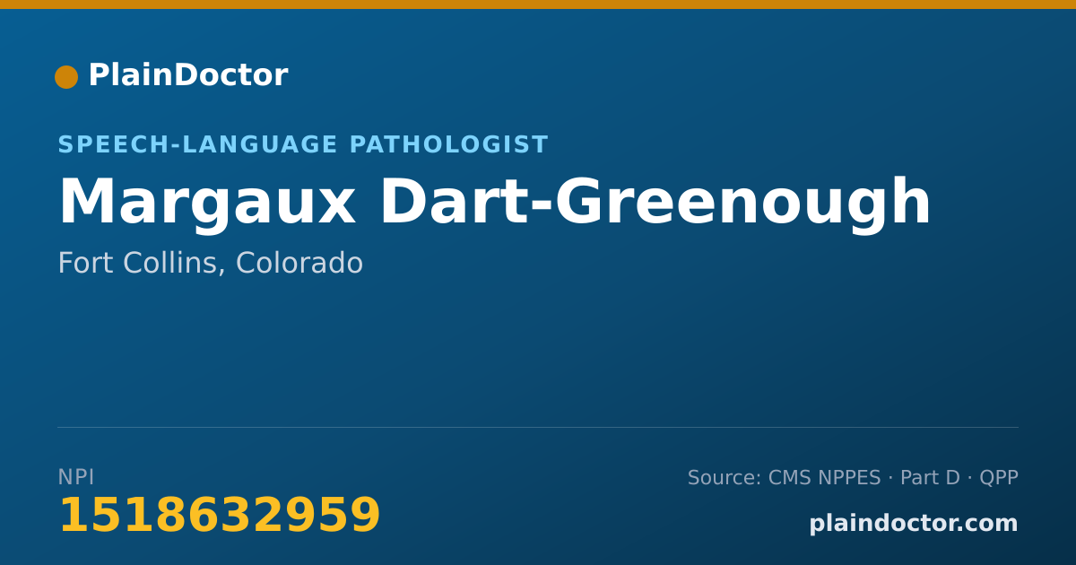 Shareable card for Margaux Dart-Greenough - Speech-Language Pathologist, Fort Collins, CO