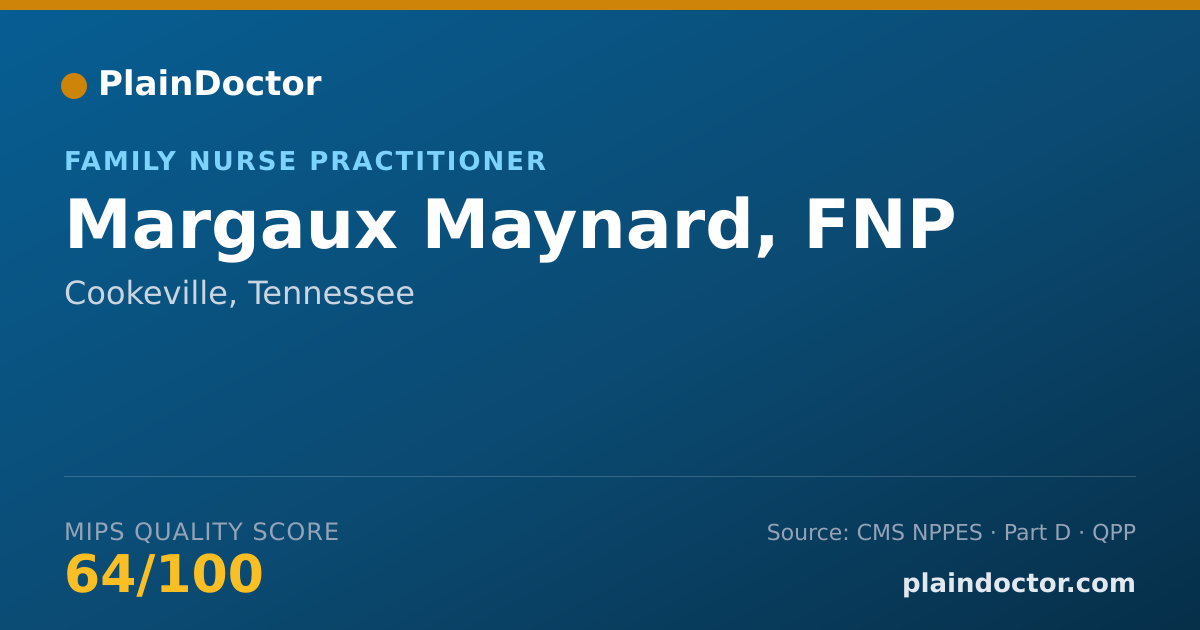 Shareable card for Margaux Maynard, FNP - Family Nurse Practitioner, Cookeville, TN