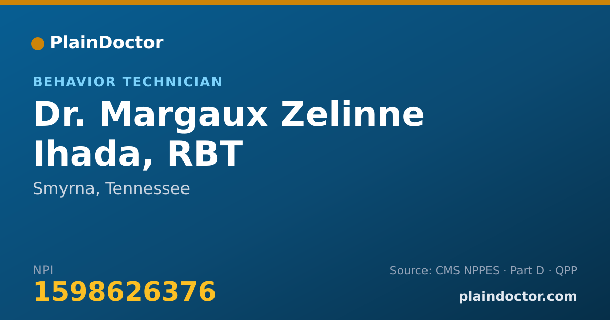 Shareable card for Margaux Zelinne Ihada, RBT - Behavior Technician, Smyrna, TN