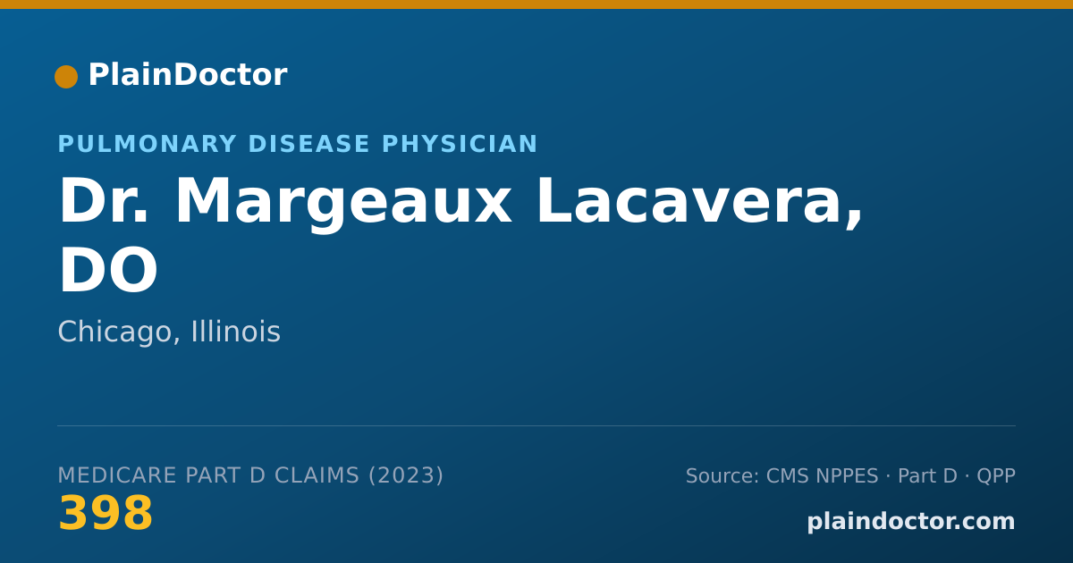 Shareable card for Margeaux Lacavera, DO - Pulmonary Disease Physician, Chicago, IL