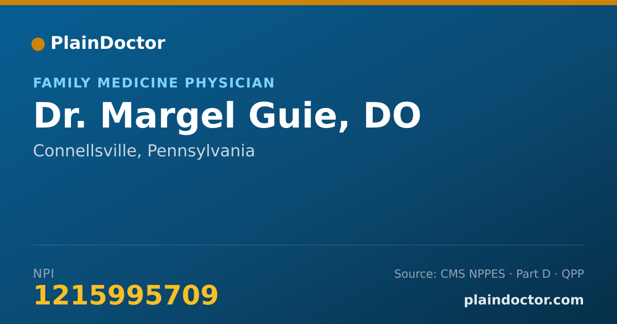 Shareable card for Margel Guie, DO - Family Medicine Physician, Connellsville, PA