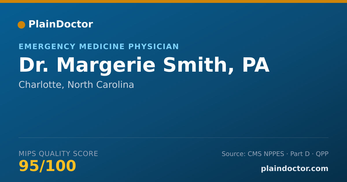 Shareable card for Margerie Smith, PA - Emergency Medicine Physician, Charlotte, NC