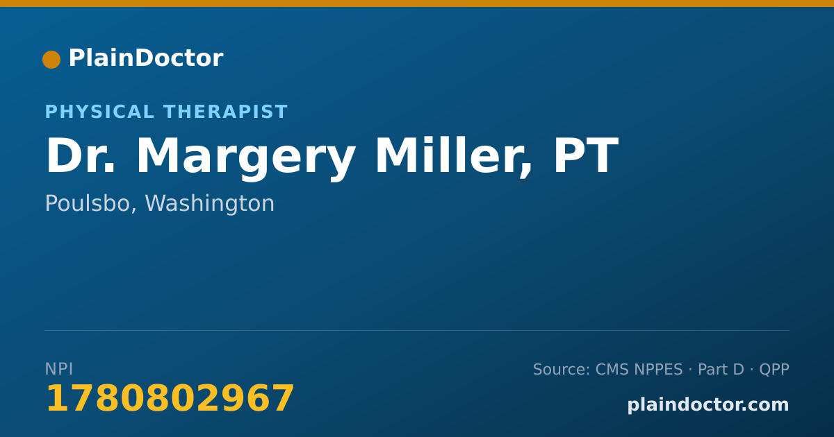 Shareable card for Margery Miller, PT - Physical Therapist, Poulsbo, WA