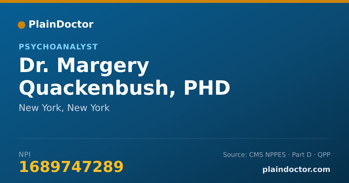 Shareable card for Margery Quackenbush, PHD - Psychoanalyst, New York, NY