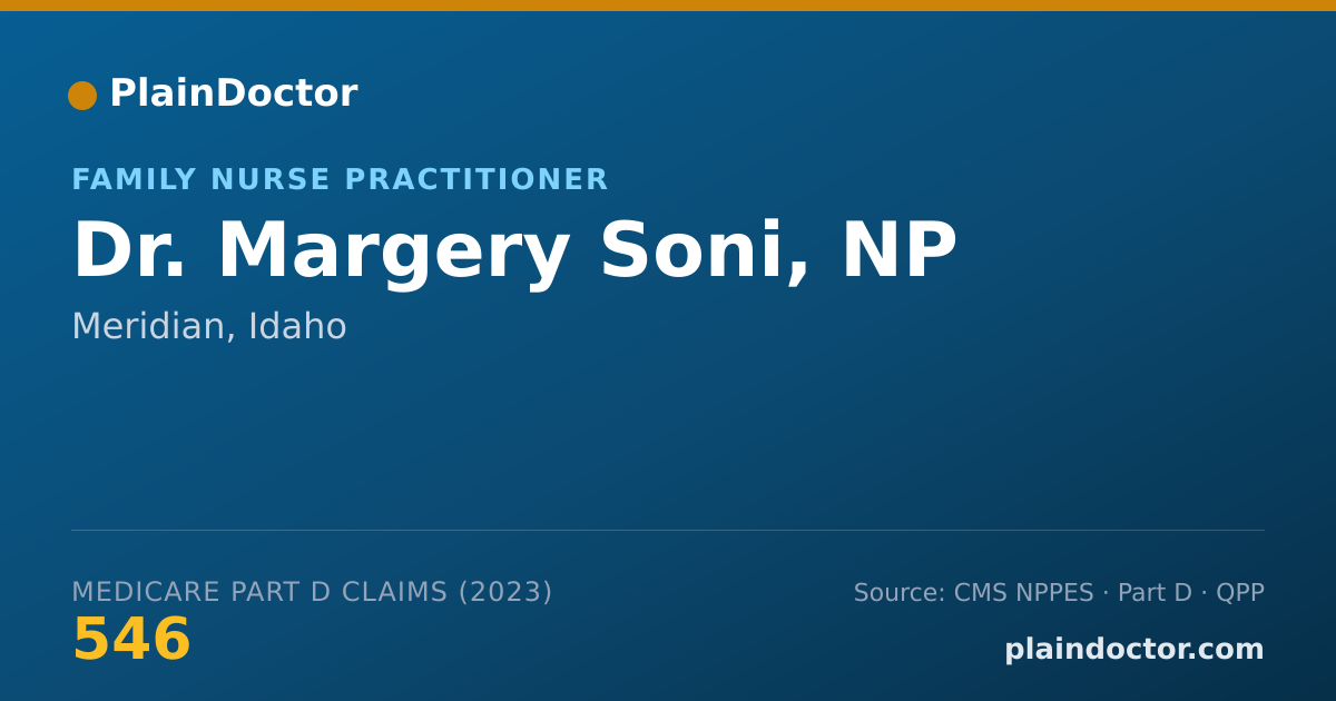 Shareable card for Margery Soni, NP - Family Nurse Practitioner, Meridian, ID