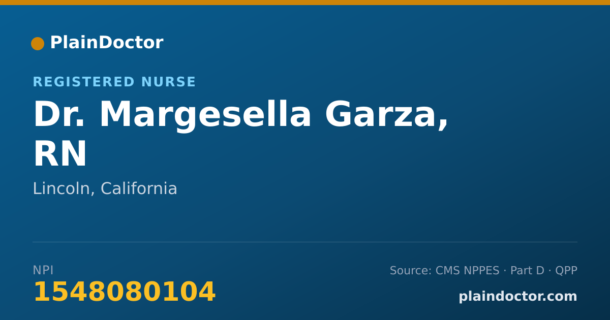 Shareable card for Margesella Garza, RN - Registered Nurse, Lincoln, CA