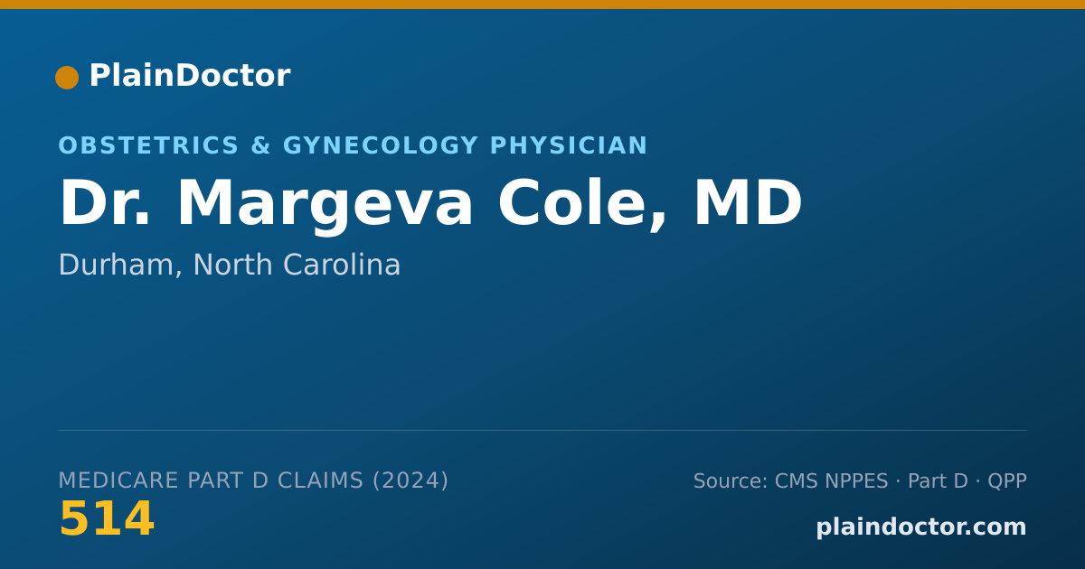 Shareable card for Margeva Cole, MD - Obstetrics & Gynecology Physician, Durham, NC
