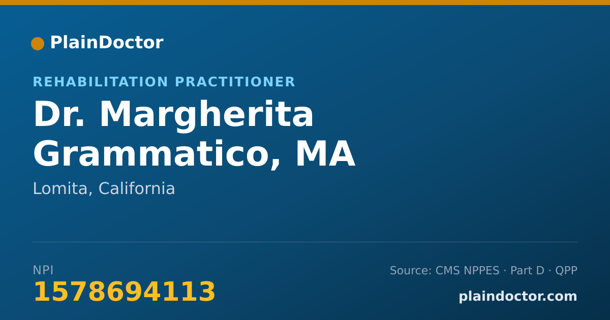 Shareable card for Margherita Grammatico, MA - Rehabilitation Practitioner, Lomita, CA