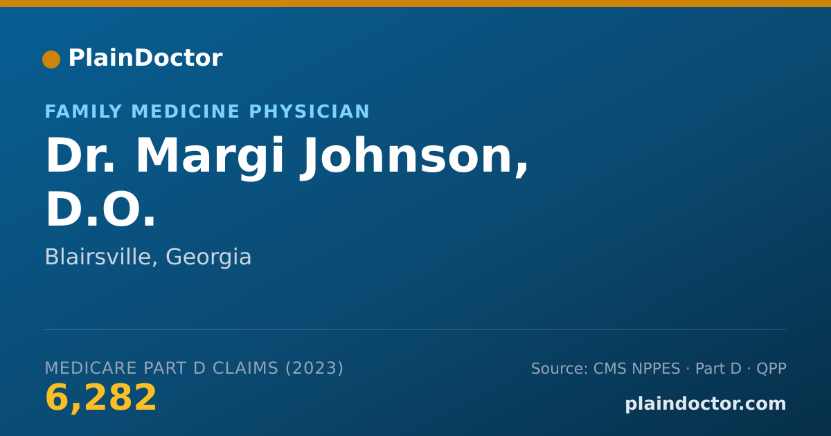 Shareable card for Margi Johnson, D.O. - Family Medicine Physician, Blairsville, GA