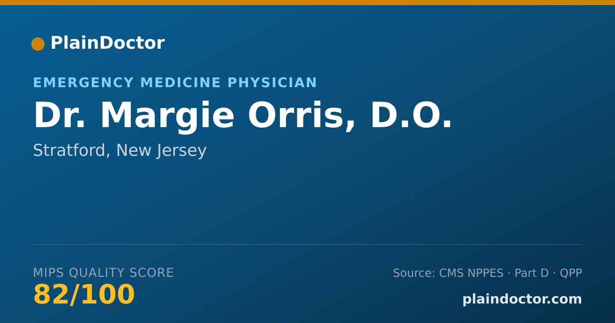 Shareable card for Margie Orris, D.O. - Emergency Medicine Physician, Stratford, NJ