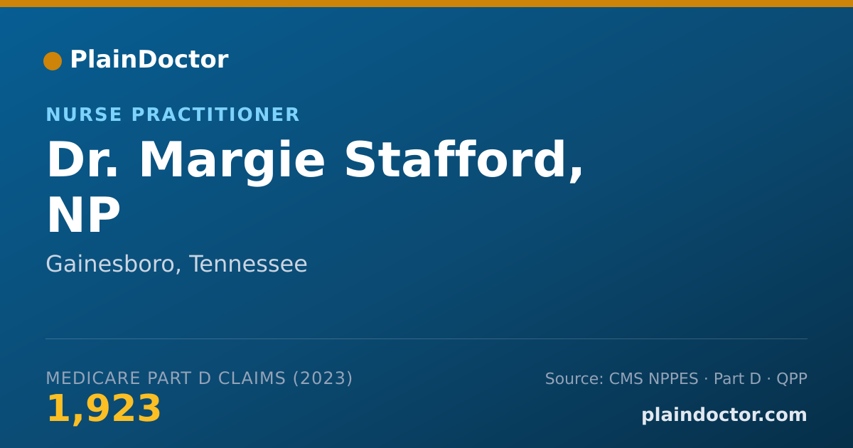 Shareable card for Margie Stafford, NP - Nurse Practitioner, Gainesboro, TN