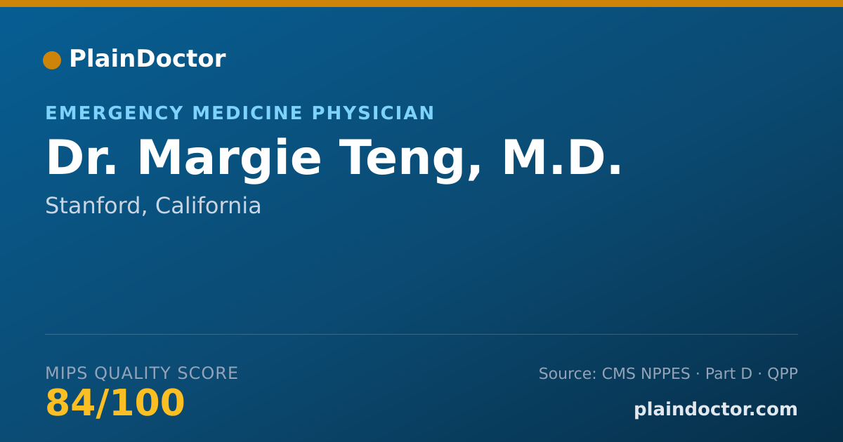 Shareable card for Margie Teng, M.D. - Emergency Medicine Physician, Stanford, CA