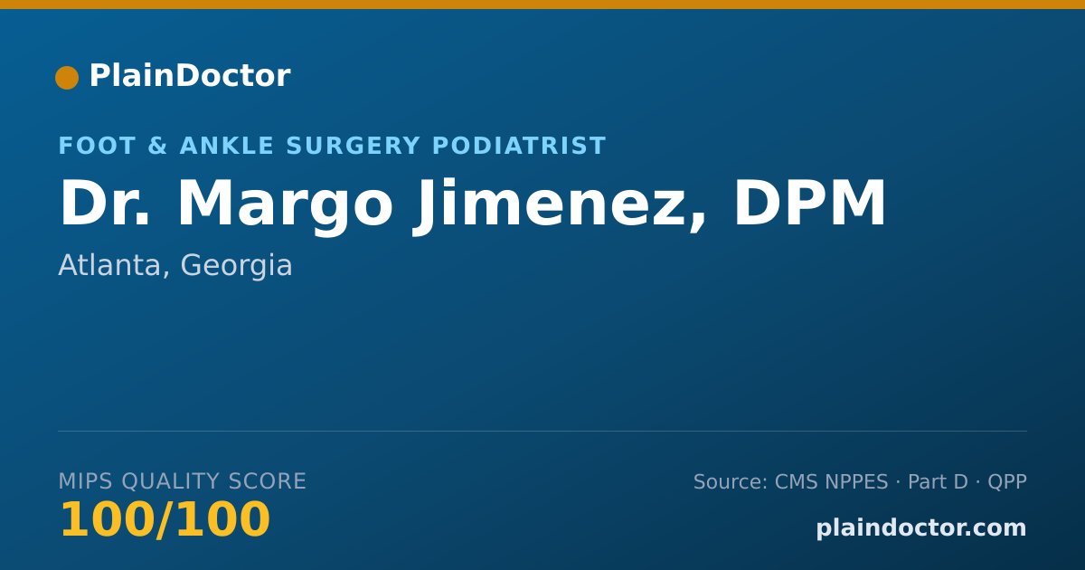 Shareable card for Margo Jimenez, DPM - Foot & Ankle Surgery Podiatrist, Atlanta, GA