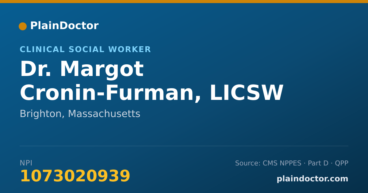 Shareable card for Margot Cronin-Furman, LICSW - Clinical Social Worker, Brighton, MA