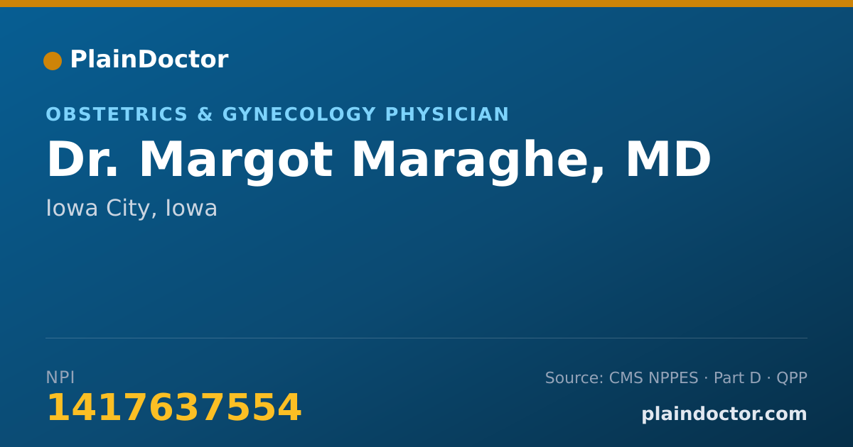 Shareable card for Margot Maraghe, MD - Obstetrics & Gynecology Physician, Iowa City, IA