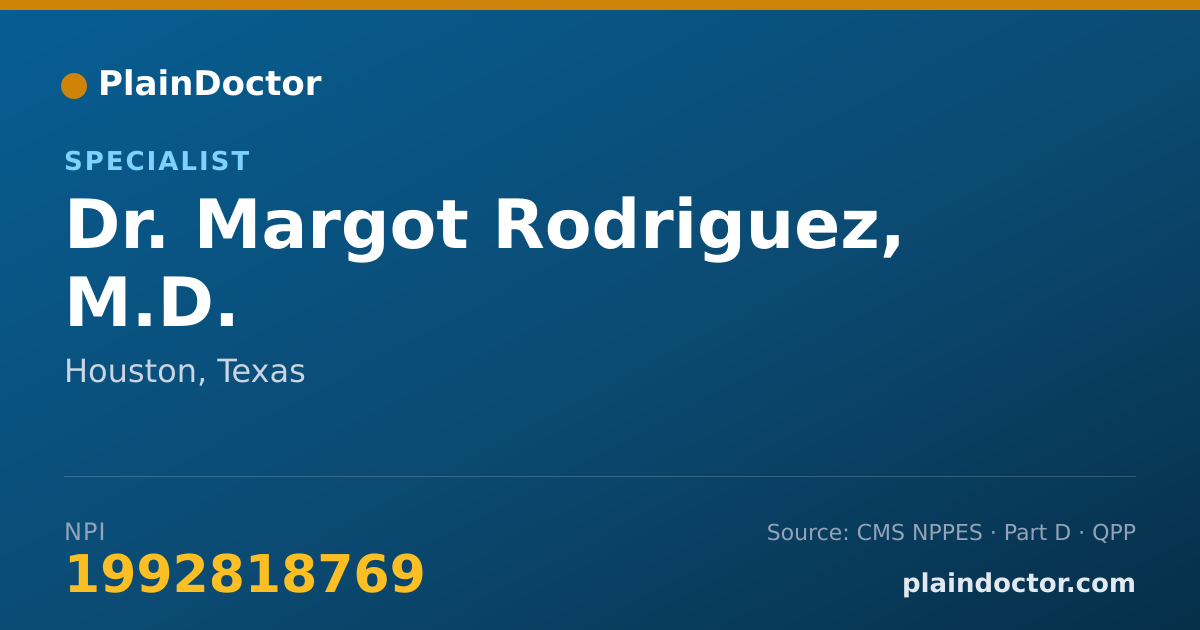 Shareable card for Margot Rodriguez, M.D. - Specialist, Houston, TX