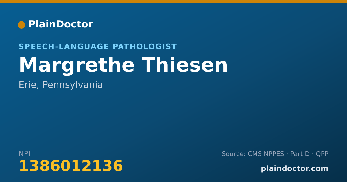 Shareable card for Margrethe Thiesen - Speech-Language Pathologist, Erie, PA