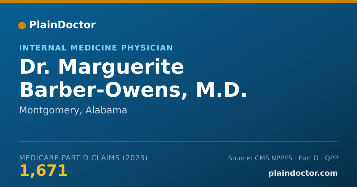 Shareable card for Marguerite Barber-Owens, M.D. - Internal Medicine Physician, Montgomery, AL