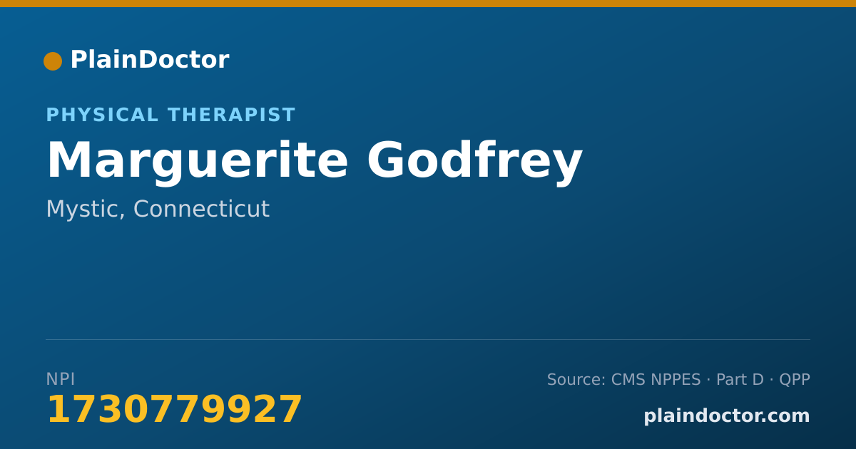 Shareable card for Marguerite Godfrey - Physical Therapist, Mystic, CT