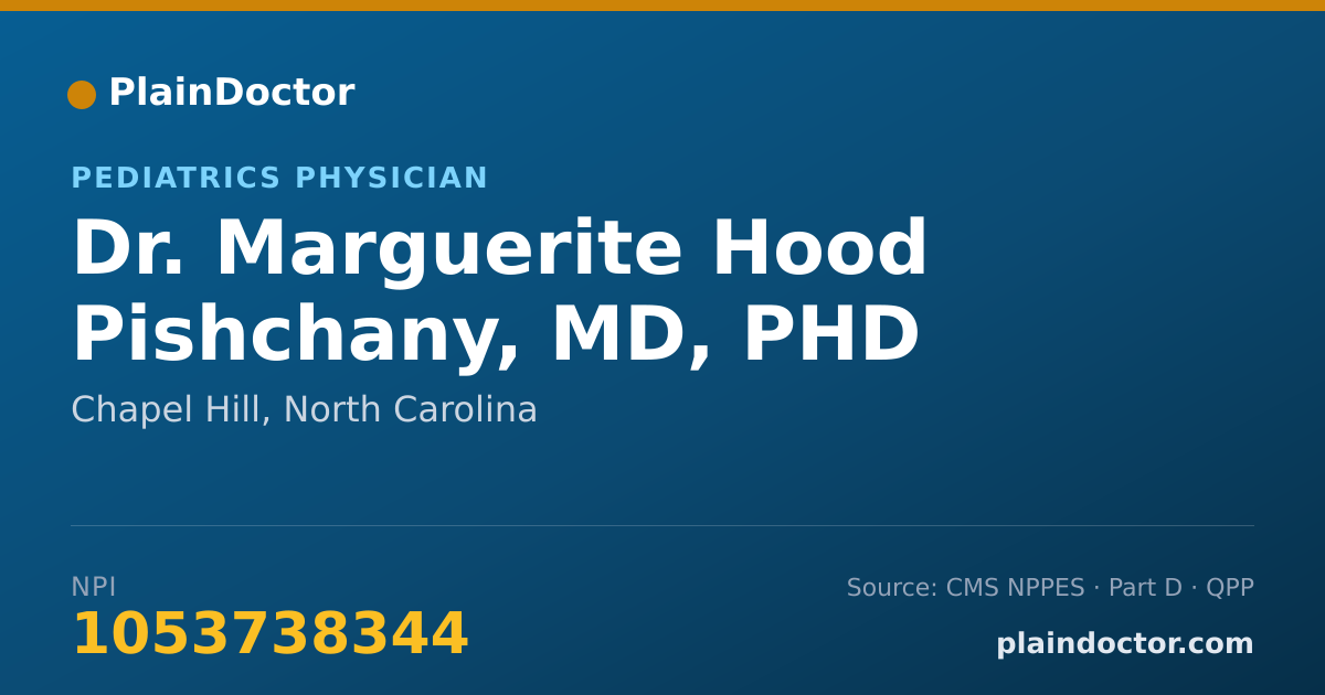 Shareable card for Marguerite Hood Pishchany, MD, PHD - Pediatrics Physician, Chapel Hill, NC