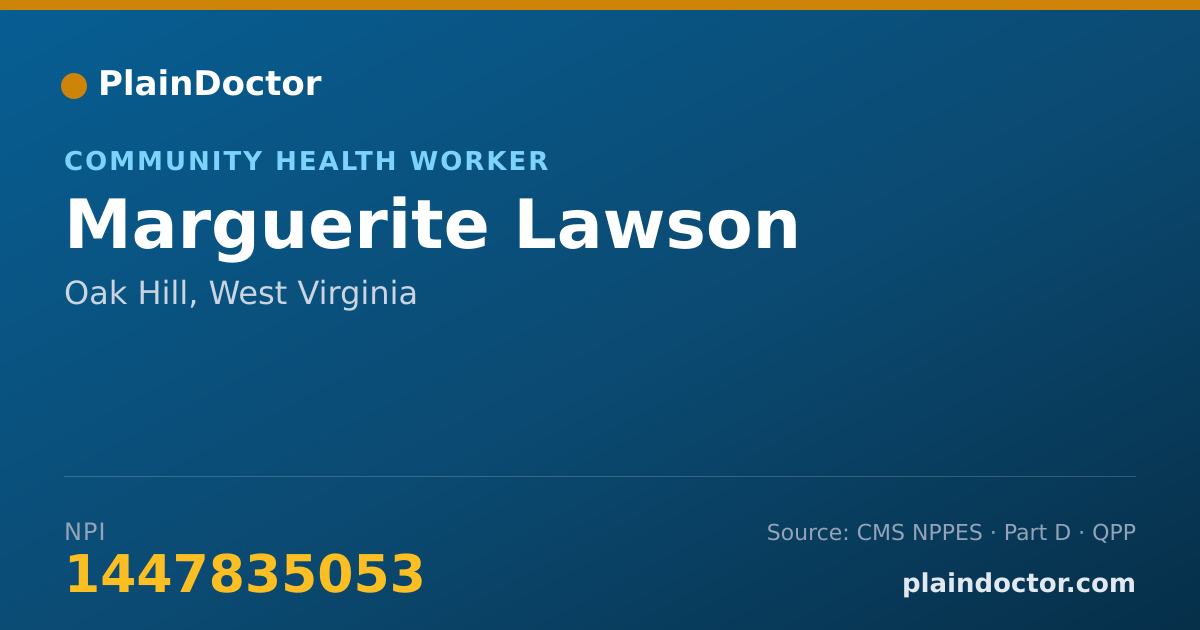 Shareable card for Marguerite Lawson - Community Health Worker, Oak Hill, WV