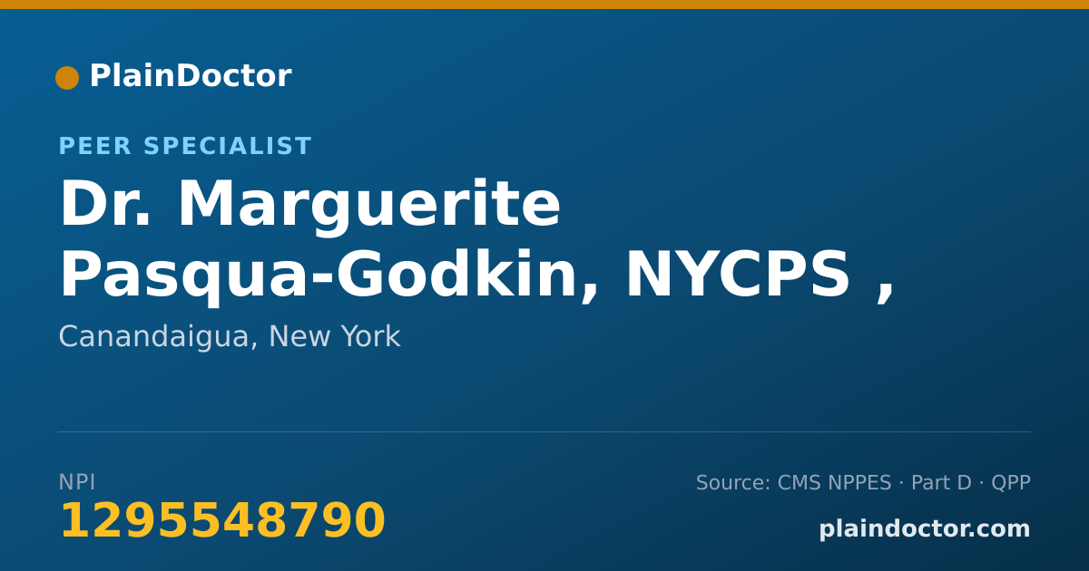 Shareable card for Marguerite Pasqua-Godkin, NYCPS , CASAC-T, - Peer Specialist, Canandaigua, NY