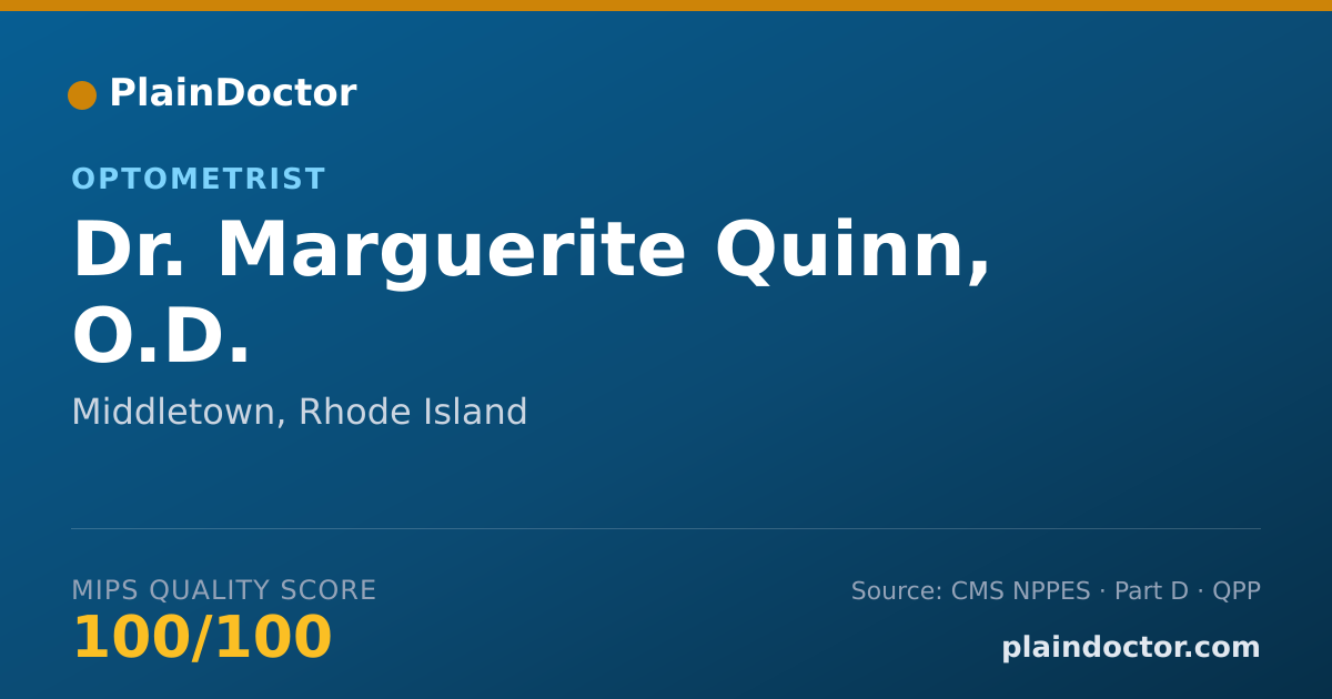 Shareable card for Marguerite Quinn, O.D. - Optometrist, Middletown, RI