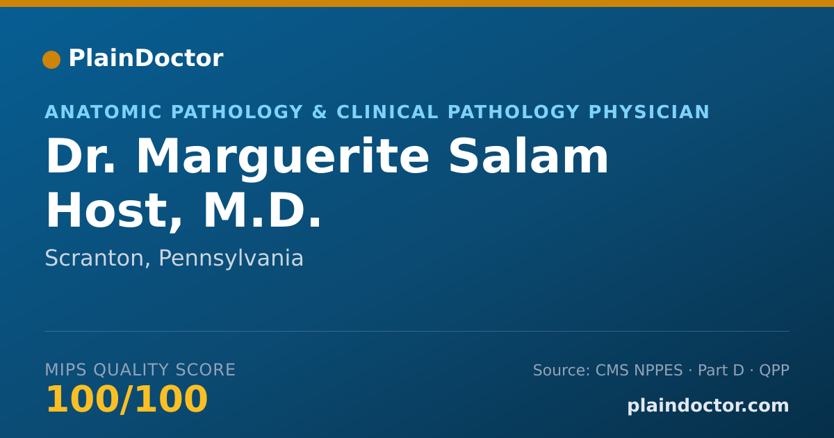 Shareable card for Marguerite Salam Host, M.D. - Anatomic Pathology & Clinical Pathology Physician, Scranton, PA