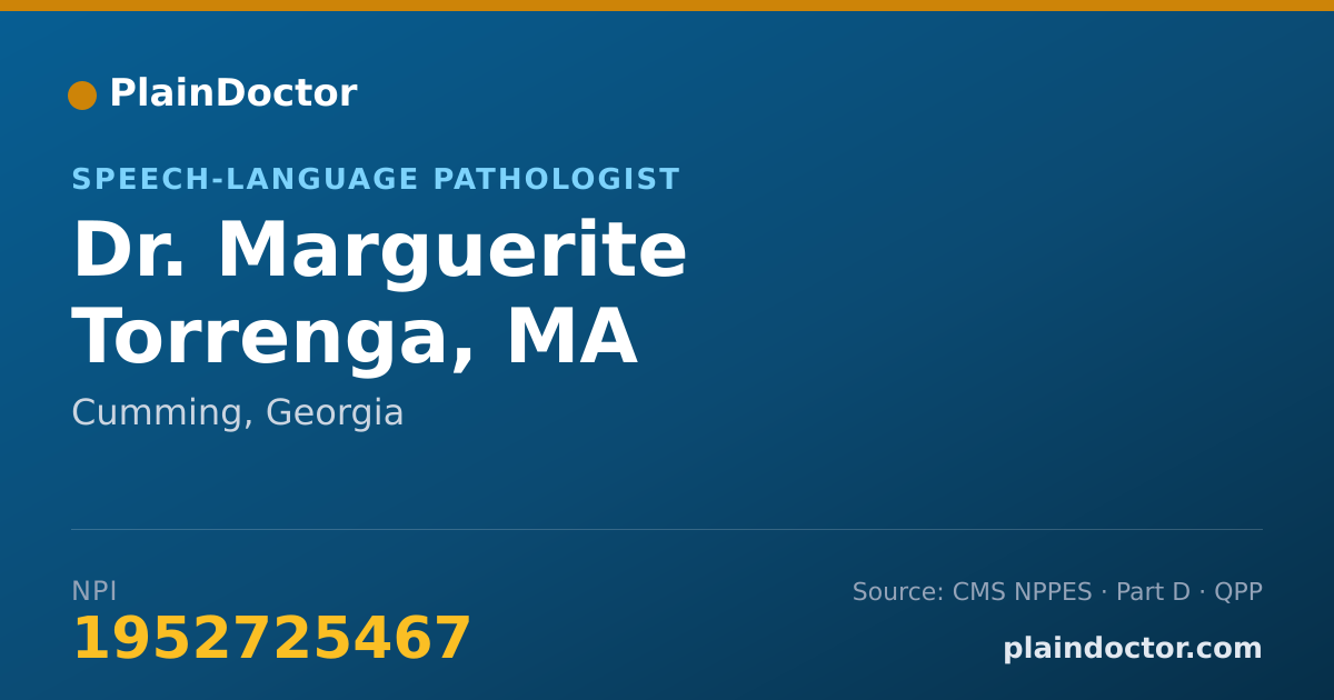 Shareable card for Marguerite Torrenga, MA - Speech-Language Pathologist, Cumming, GA