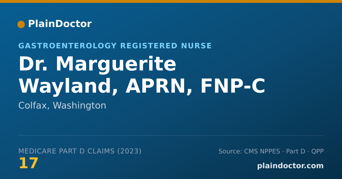 Shareable card for Marguerite Wayland, APRN, FNP-C - Gastroenterology Registered Nurse, Colfax, WA